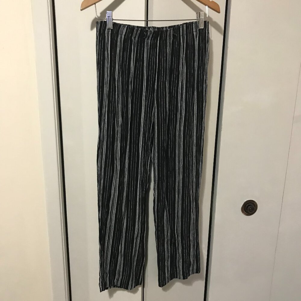Style My Way Ladies Black And White Striped Pants Size Small